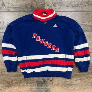 Vintage 80s Apex One NY New York Rangers NHL Pullover Jacket Licensed - Large
